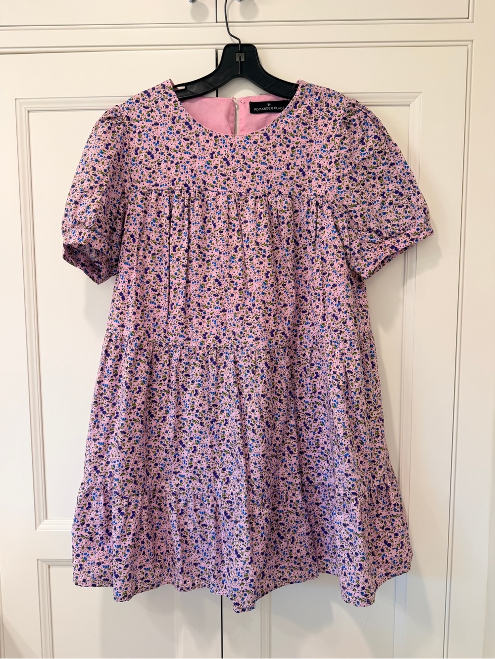Pomander Place Lavender and Pink Floral Mini Dress